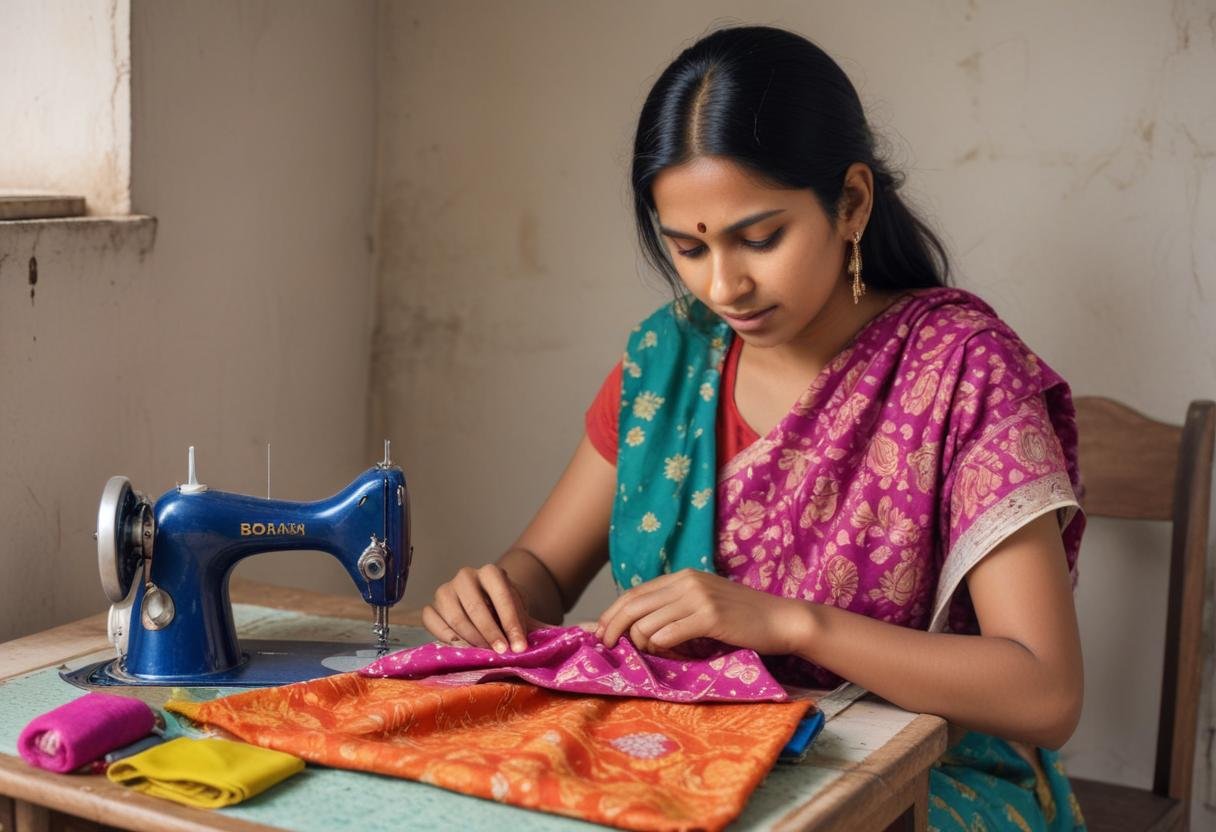 Women's empowerment paper and cloth bag making